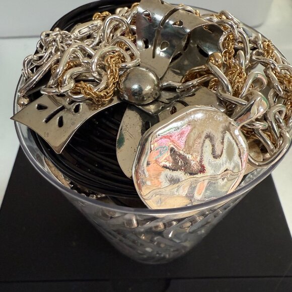 Mixed Jewelry Lot Wearable Silver & Gold Tone Chains Bracelets Necklaces Rings - Picture 9 of 14